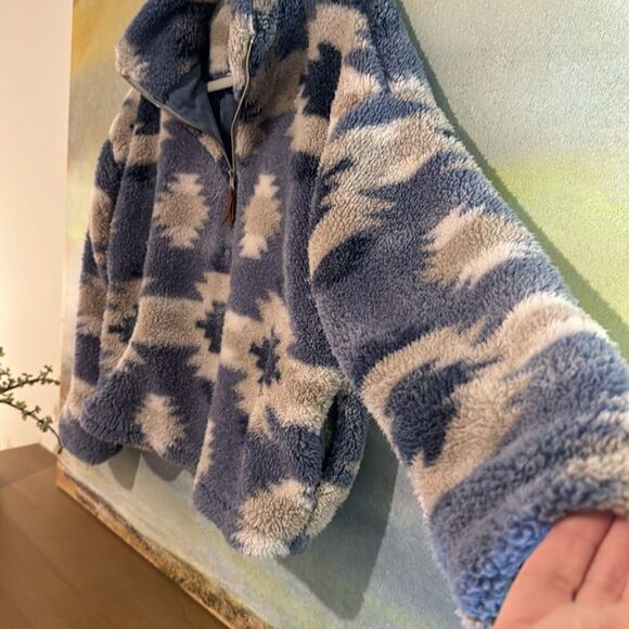 Thread & Supply Boxy cozy Sweatshirt Patterned with quarter zip - Picture 6 of 11